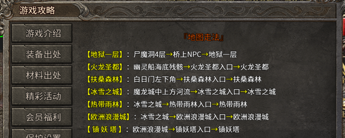 【游戏攻略】武易传奇·地图走法